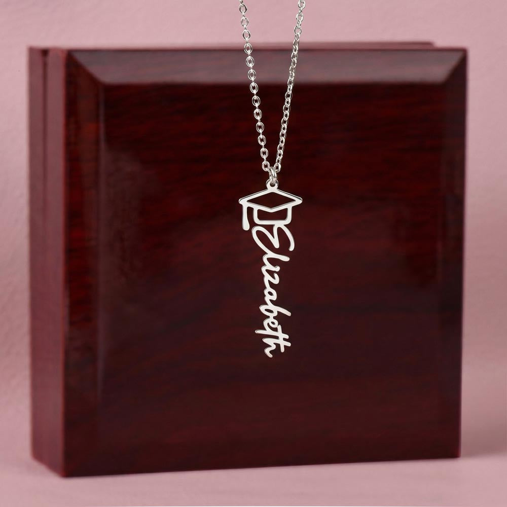 Graduation Cap Name Necklace  Personalized Gift for Graduation
