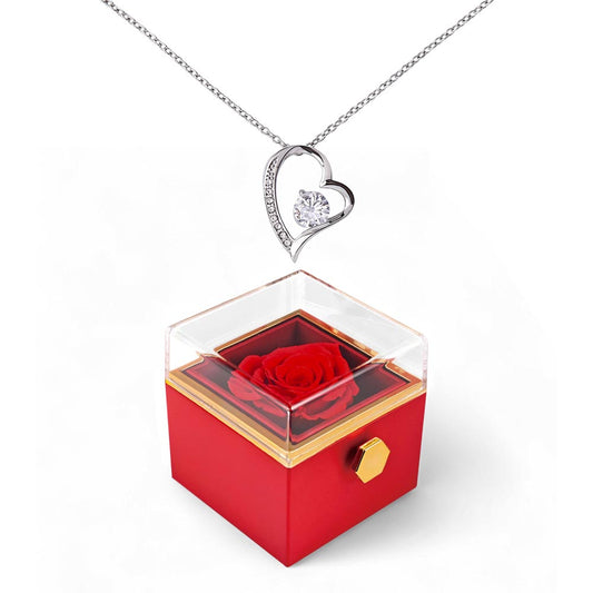 Forever Love with Rotating Rose Gift Box No Message Card  Gift For Mother's day    Gift for Daughter
